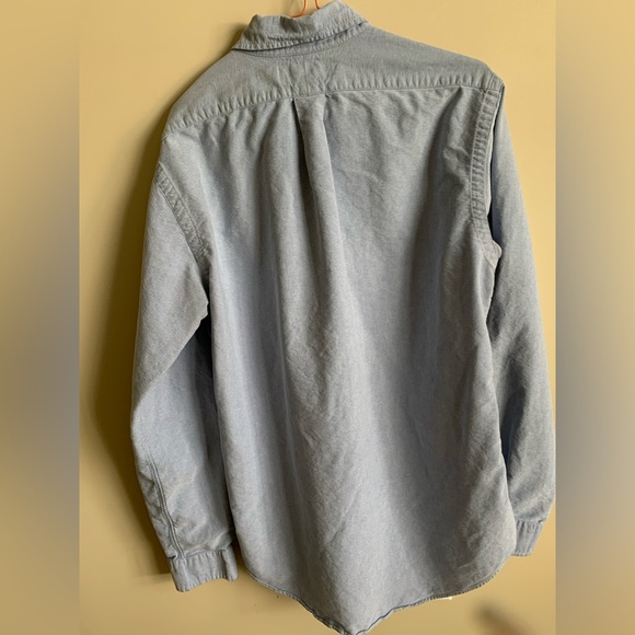 Solid Blue Ralph Lauren Button Down Long Sleeve Shirt - Picture 2 of 6